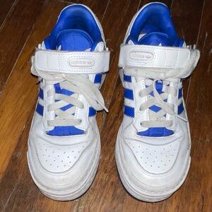 Adidas Kids White and Royal Blue Sneakers